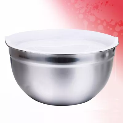  18 CM Salad Bowl With Lid Stainless Steel Basin Mixing Bowls • £14.45