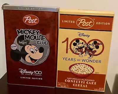 Disney 100 Post Limited Edition Collectors Tin - Mickey Mouse Club / No Cereal • $44.99