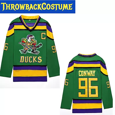 Mighty Ducks Movie Jersey #96 Charlie Conway Hockey Jersey S M L XLXXL 3XL • $39.97