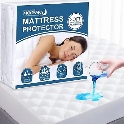 Waterproof Mattress Pad Breathable Quilted Mattress Protector Topper All Sizes • $30.99