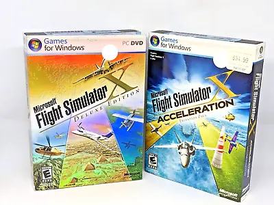 Microsoft Flight Simulator X Deluxe Edition PC & Acceleration Expansion Gold • $24