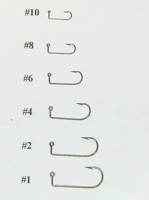 100 MUSTAD 32755BR BRONZE REGULAR BEND JIG HOOKS DO IT Molds Sizes #10 Thru #4/0 • $5.79