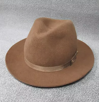VINTAGE LL Bean Hat Cap Adult 7 1/4 S/M Brown Wool Fedora Made In England Mens • $23.06