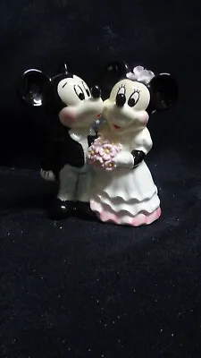 DISNEY Mickey & Minnie Mouse-Wedding Bride And Groom Porcelain Figurine/Topper • $24.99