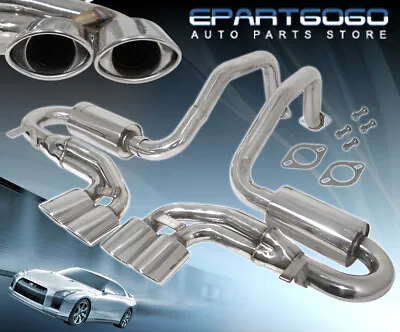 $493.99 • Buy For 97-04 Chevy Corvette Z06 Stainless Exhaust Cat Axle Back 4.5  Quad Oval Tip