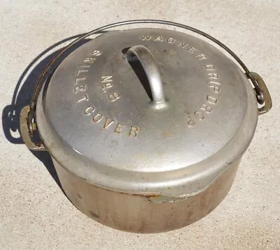 Vintage Wagner Ware No. 8 Drip Drop Round Roaster  Dutch Oven Pot Cast Iron  • $99.99