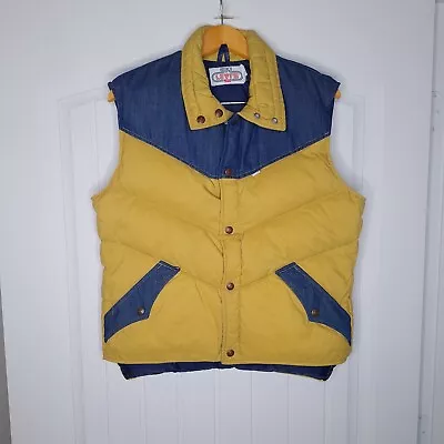 Vintage Ski Levi’s Goose Down Puffer Vest Men's Large Denim White Tab • $59.79