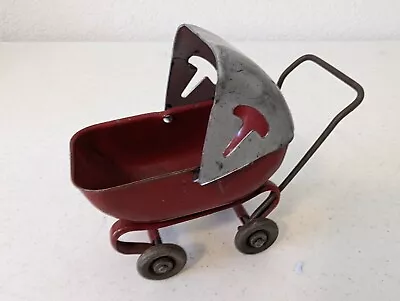 Vintage 1930s Wyandotte Pressed Steel Miniature Doll Baby Buggy Carriage • $29.99