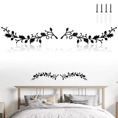 Black Wall Art Metal Rose Branch Metal Wall Decoration 2 Pieces Metal Wall Ar... • $25.28