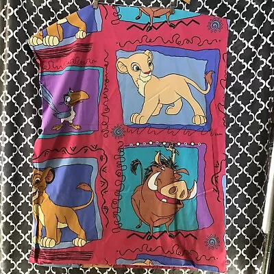 Vintage 90’s Disney The Lion King Twin Flat Sheet Simba Nala Pumba Zazu Flaw • $16.99