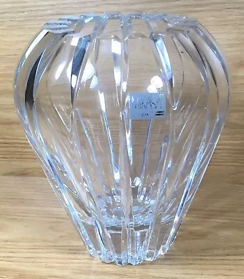 Heavy Lead Crystal Pattern Glass MIKASA VASE Slovenia Label 6.5” Tall • $75