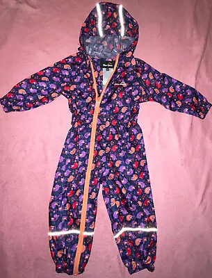 Girls Age 18-24 Months Multicoloured Rain Suit Peter Storm No Signs Of Wear • £8.50
