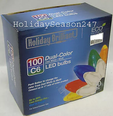 100 LED C6 Motion Changing Multi/Cool White Light String Christmas Holiday Decor • $29.97