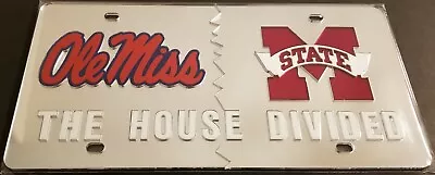 **LOT Of 6** OLE MISS - MISSISSIPPI STATE BULLDOGS  HOUSE DIVIDED  License Plate • $72