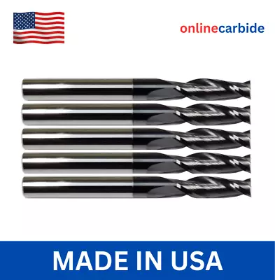 5 PCS 3/32  2 FLUTE CARBIDE END MILL - TiALN COATED • $32.95