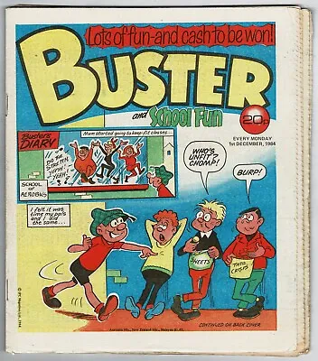 £1 • Buy Buster & School Fun Comic 1st December 1984 Chalky X-Ray Specs Leopard Lime St