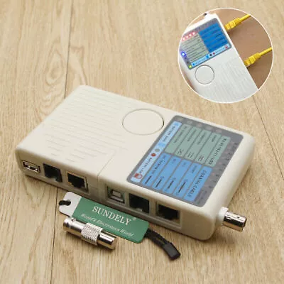 4 In 1 Network Cable Tester RJ45/RJ11/USB/BNC LAN Cat5 Cat6 Wire UK • £16.49