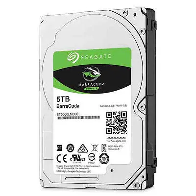 Seagate BarraCuda 5TB Laptop Hard Drive 2.5  15mm SATA III 6GB's 5400RPM 128M... • £150