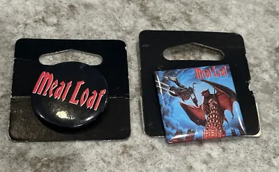 Lot (2) Meat Loaf Pin Back Button Rock Music Band 1 1/2  Round • $9