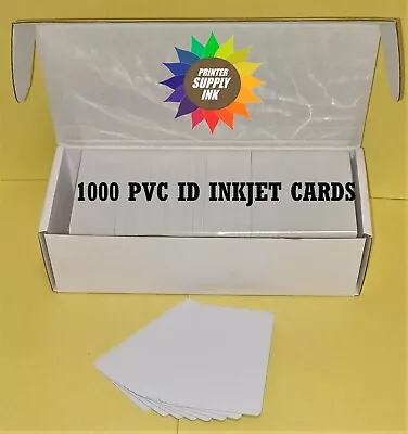 1000 Inkjet PVC ID Cards - For Epson & Canon Inkjet Printers Gafetes Carnets • $124.99