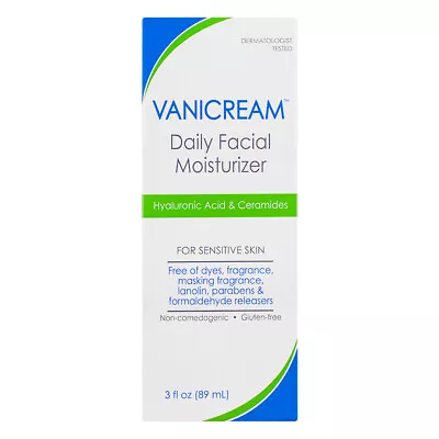 Vanicream For Sensitive Skin Facial Moisturizer Daily 3 Fl Oz • $19.94