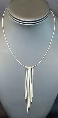 Sterling Silver / 925 Dangle Necklace Flowing Rain 16+..'' Long • $39