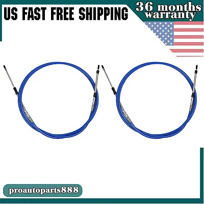 Marine Throttle Shift Remote Control Box Cable 33C 2PCS 8FT For Yamaha Outboard • $34.99