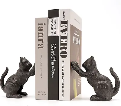 Cat Decorative Bookends Unique Book Ends To Hold Books Heavy Duty For Office ... • $42.60