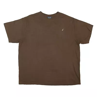 NAUTICA Mens T-Shirt Brown USA XL • £10.99