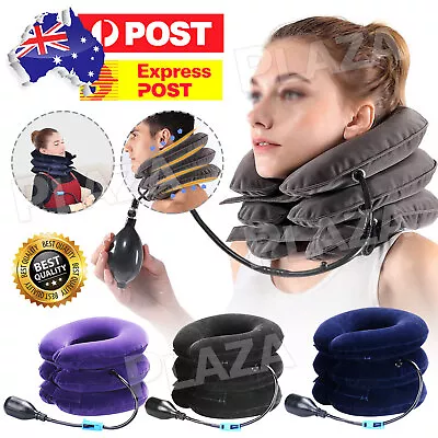 $17.95 • Buy Air Inflatable Pillow Cervical Neck Head Pain Traction Support Brace Device