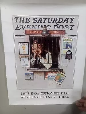 Norman Rockwell Poster Sat Evening Post Original Mailing Tube Ticket Master  Rar • $9