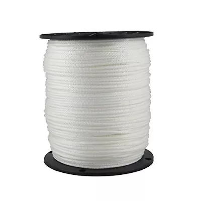 1/8 Inch White Dacron Polyester Rope - 1000 Foot Spool | Solid Braid - Indust... • $53.27