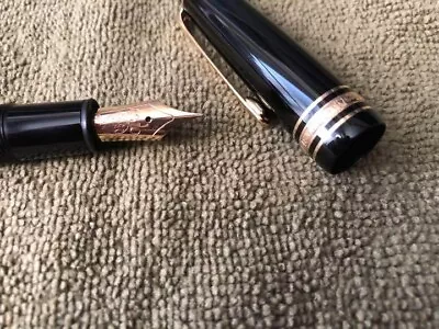 MONTBLANC 14K Gold 585 MEISTERSTUCK 146 Piston Fountain Pen Black • $265.57