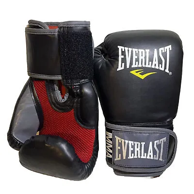 Everlast 7012 MMA Pro Style Muay Thai Black / Red 12oz Gloves • $38.10