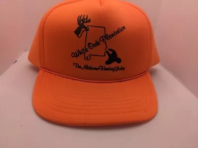 Vintage White Oak Plantation Hunting Lodge Hat Alabama Orange Cap Deer • $11.50