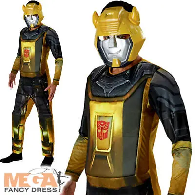 Bumblebee Transformers Mens Fancy Dress Robot Superhero Adults Costume Outfit  • £40.99