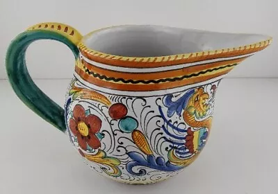 1950s Vintage Deruta Italian Ceramic Pitcher/ Carafe Raffaello Dragon & Flowers • $19.99