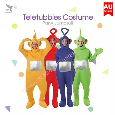 Teletubbies Adult Jumpsuit Party Fancy Dress Up Unisex Outfit Halloween Costume • $39.99