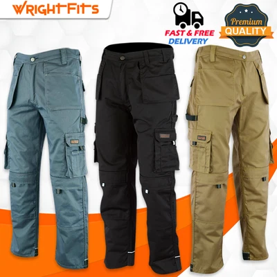 £24.99 • Buy Mens Combat Cargo Work Trousers Working Pants Cargo & Knee Pads Pockets WPR