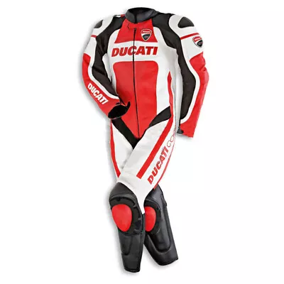 DUCATI Mens Motorcycle Racing Biker Leather Suit Motorbike Leather Jacket Pant • $299.99