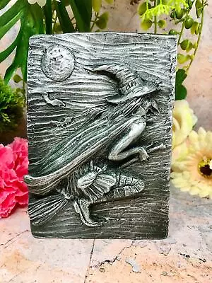 Pagan Flying Witch Wall Plaque Wiccan Sculpture Altar Decoration Witchcraft • £19.95