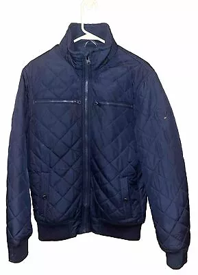 Tommy Hilfiger Mens Jacket Diamond Quilted In Navy BLUE Size MEDIUM • $26.95