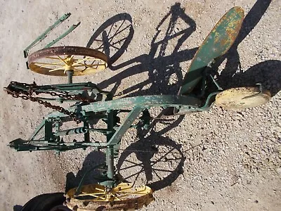 Oliver Moline 2 Bottom Steel Wheel Pull Type Plow Painted Yellow & Green • $299.85