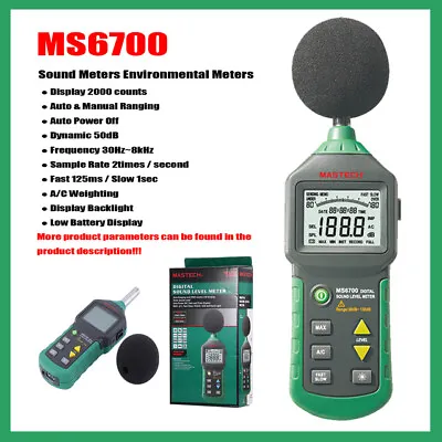 MASTECH MS6700 MS6701 MS6708 Digital Sound Level Meter Environmental Meters • $91.59