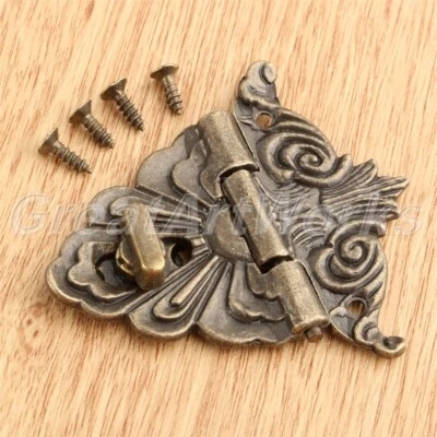 $4.05 • Buy Antique Bronze Jewelry Box Case Locking Buckle Hasp Latch Vintage Zinc Alloy 1Pc
