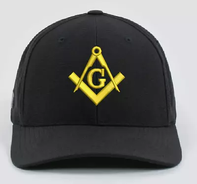 Freemasons 3D Puff Raised Embroidered Baseball Cap Masonic Symbol Adjustable • $20.99