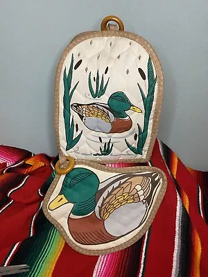 Vintage Kitchen Mallard Duck Potholder/trivet And Small Appliance Cover • $20