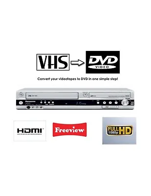 £89 • Buy PANASONIC DMR-EZ45 VHS VCR DVD Recorder Combi Copy Video To DVD SD Card Slot 