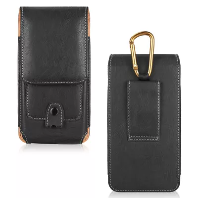 Cell Phone Holster Belt Clip Loop Pouch Leather Wallet Case Cover W/Card Holder • $17.99