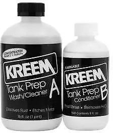 KREEM 2 Part Combo Kit Gas Tank Prep Motorcycle ATV Rust Cleaning Prep 1110 • $29.19